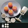 Hand-pressed Cookie Stamp Mould Flower-shaped Pastry Making Tools  Mid-Autumn Festival