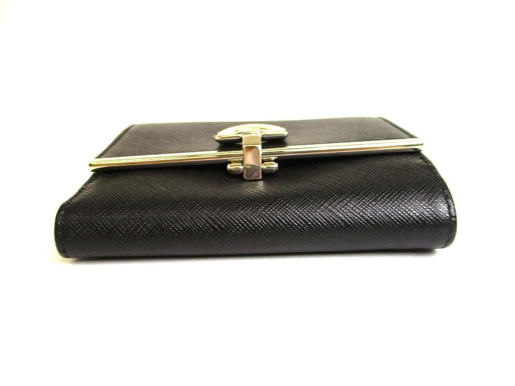 Authentic Salvatore Ferragamo Gancini Black Leather Bifold Wallet #9717  Refurbished