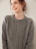 Women's Thickened Cashmere Raglan Sweater - Long Sleeve Jacquard Knit Pullover with Round Neck