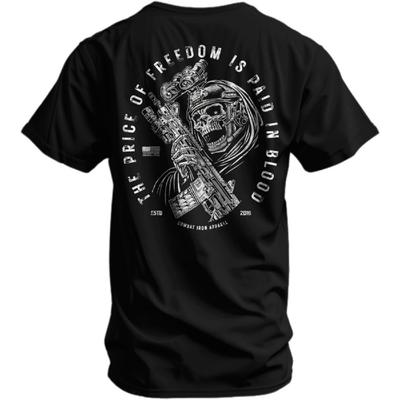 Combat Iron Men's Graphic T-Shirt _ The Price of Freedom _ Cotton-Poly Blend _ Athletic Fit, Tagless Comfort