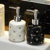Electroplated Ceramic Hand Sanitizer Bottle Black White Soap Dispenser Bathroom Shampoo Shower Gel Lotion Dispensing Bottle Mew