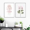 Plant Leaves Light Shadow Home Decoration Painting Waves Living Room Canvas Painting Rose Gold Text Simple Wall Poster Bedroom