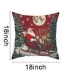 4 Pieces Christmas Pillow Covers Polyester 18x18 Inches Santa Snowman Reindeer Prints for Home Holiday Decoration