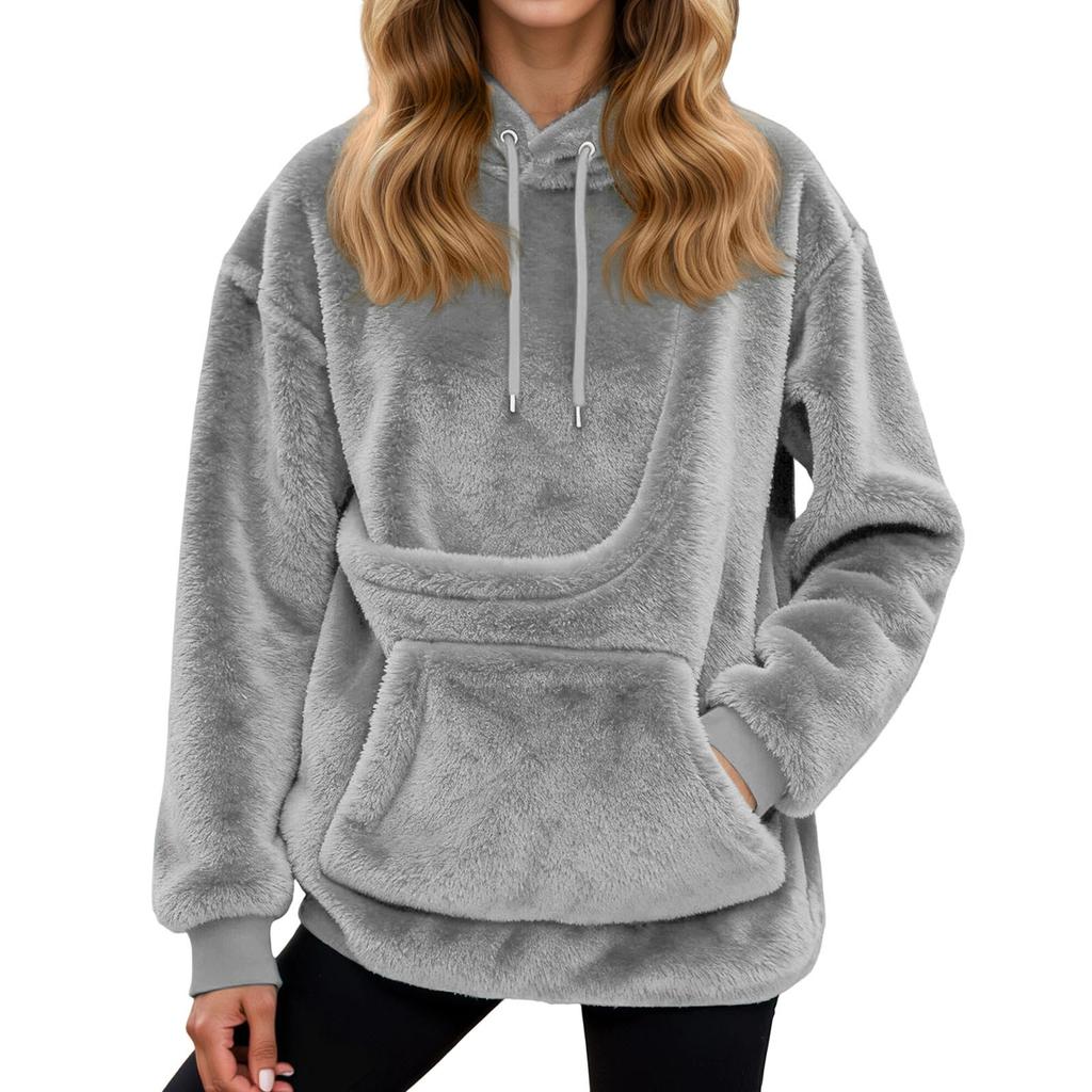 Huvtröja Dam Höst och Vinter Fleece Husdjursficka Med Huva Sweatshirt Rolig Pullover Topp Katt och Hundhållare Bärsele Huvtröjor