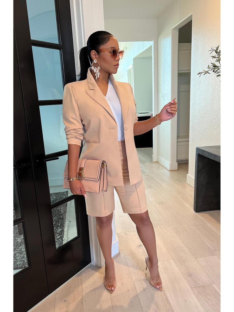 European & American Women's Spring/Summer Casual Suit: Jacket & Shorts Two-Piece Set