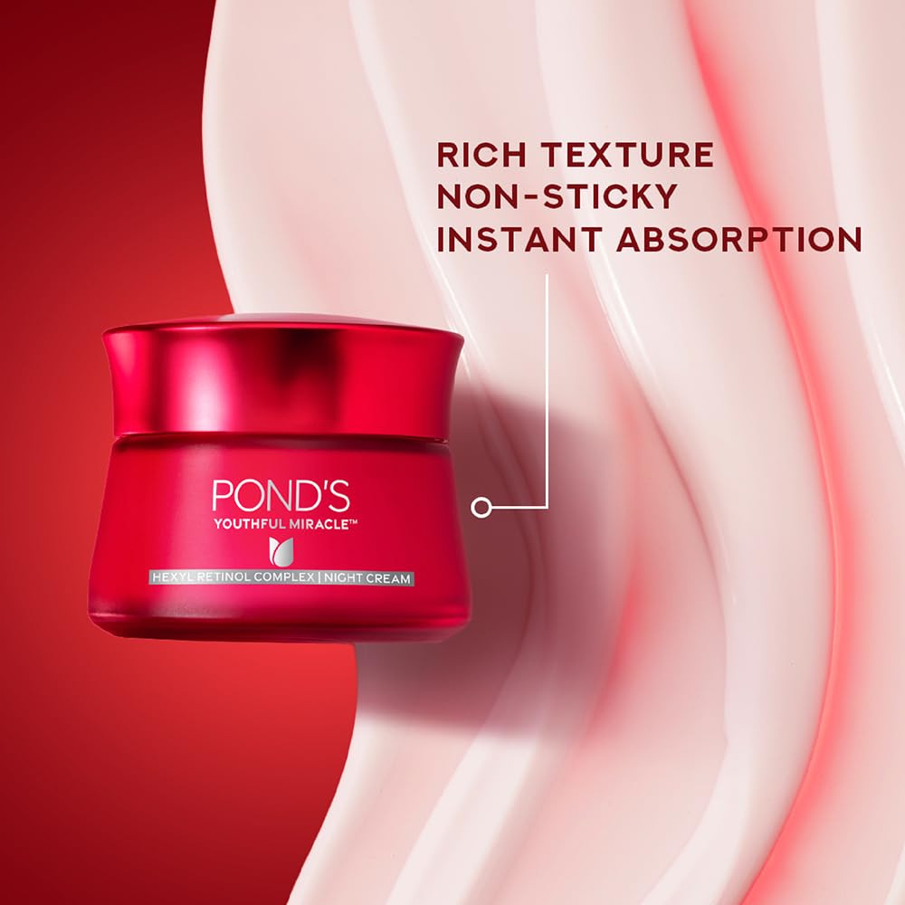 Ponds Youthful Miracle Hexyl Retinol Complex, Renew & Repair Night Cream 50g