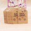 100 Pcs/Set Kraft Paper Gift Tags Merry Xmas Hanging Label Cute Print White Tags