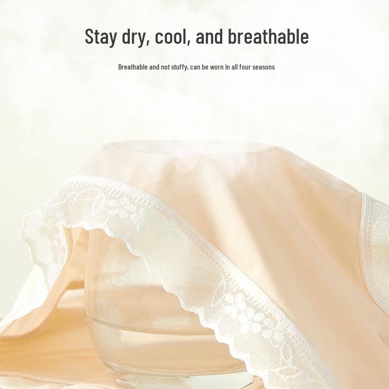 Maoren Women's Antibacterial Lace Ice Silk Briefs