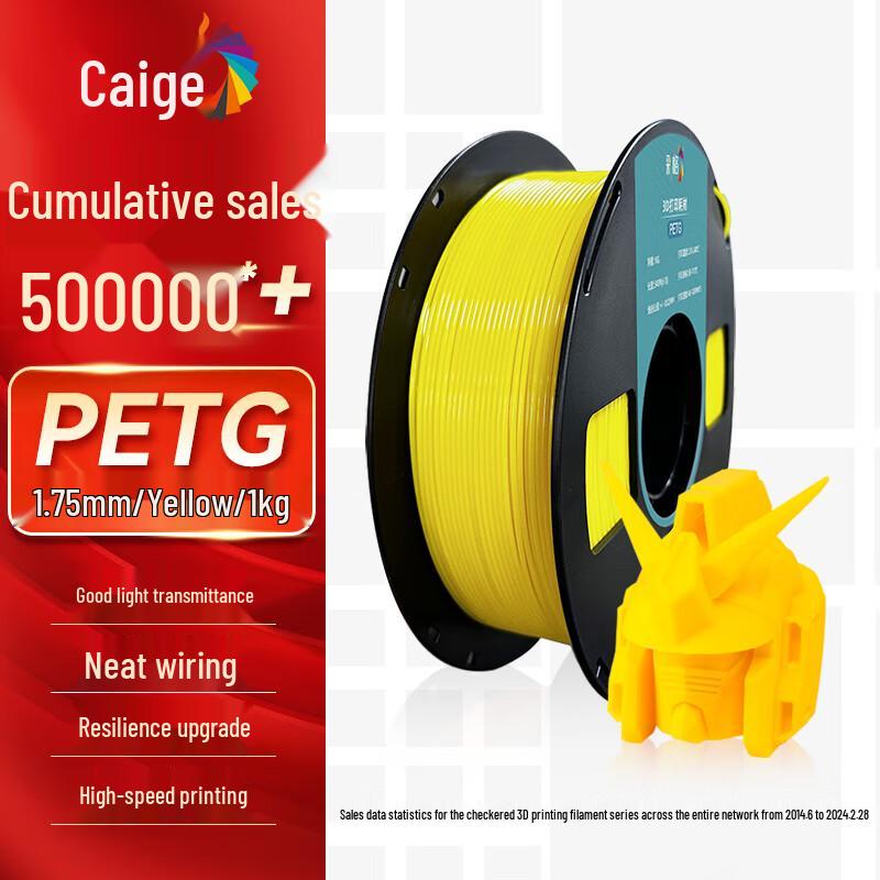 CaiGE 1.75mm PETG 3D Printer Filament CN Plug (adapter Included)