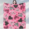 Pink HeartPattern Blanket Cheerful Soft Throw for Rooms with Floralheart Designs Ideal for Lively Charming Home Decor