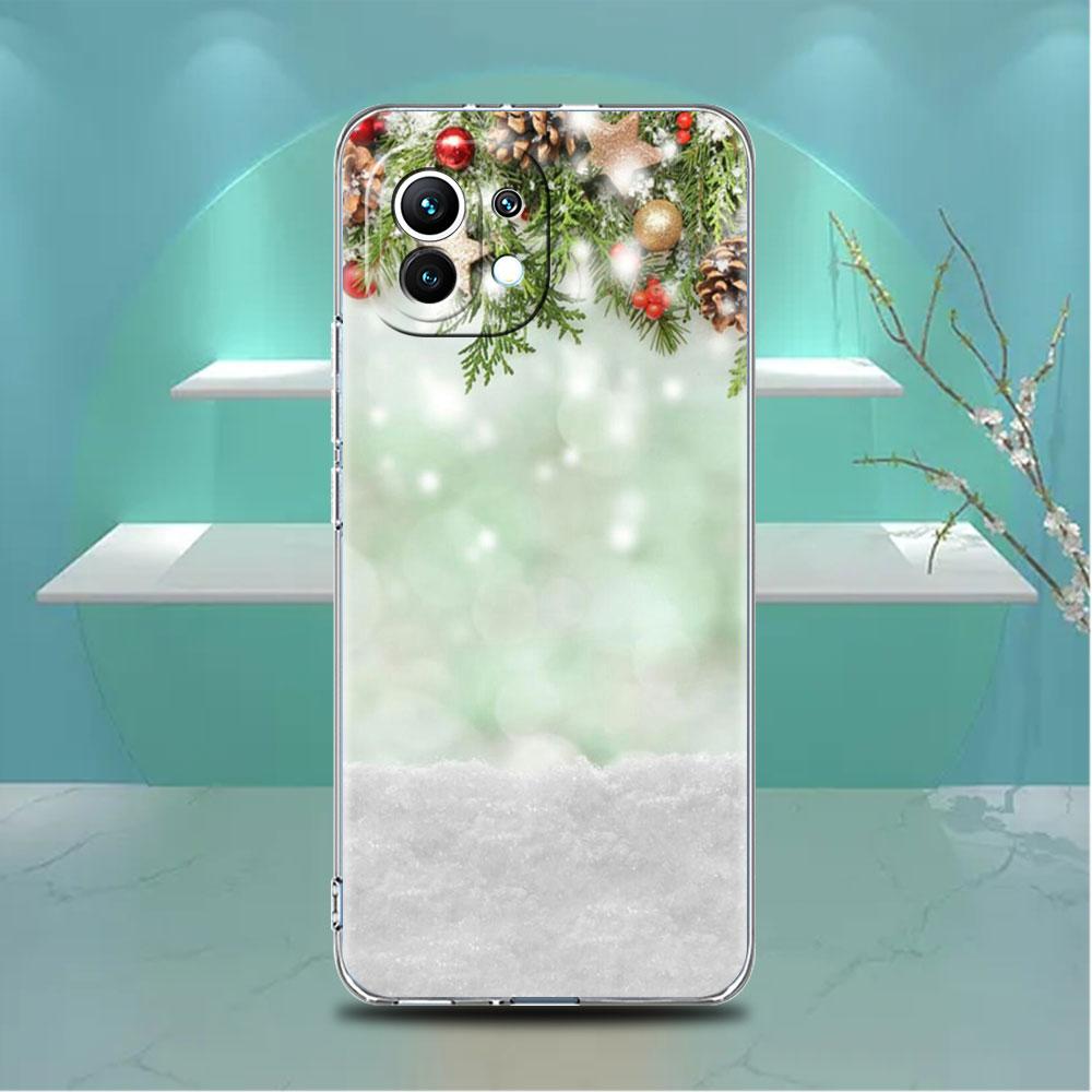 Snowflake Snow Christmas Clear Case For Xiaomi Mi Poco X3 NFC M3 Pro F3 F1 11 Lite 12 Note 10 11T 9T Transparent Phone Cover