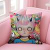Whimsical Japanese Abstract Art Cute Emo HHikari Shimoda Cushion Cover Pillow Case Soft Skin Friendly Fabric  Concealed Zipper