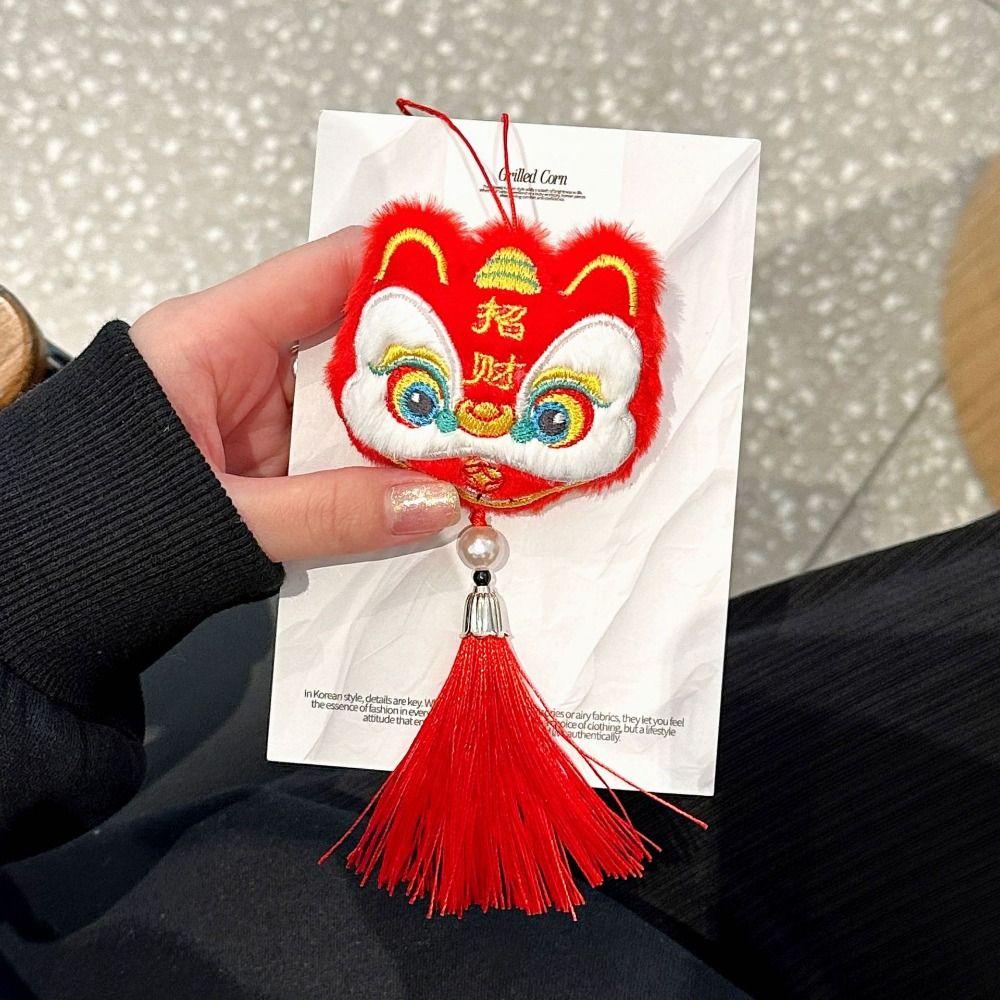 Chinese Style Lion Dance Tassels Pendant Year of Horse Horse Mascot Plush Doll Spring Festival