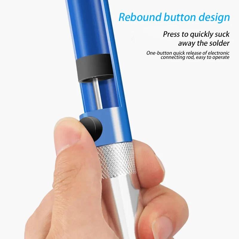 Aluminium Desoldering Suction Pump Tool Solder Sucker Suction Tin Pen Removal Device Blue Vacuum Soldering Iron Desolder