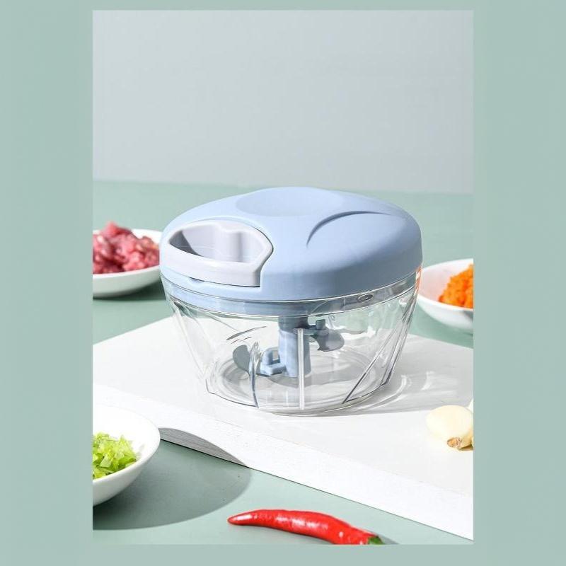 Mini Manual Food Chopper Pull Operated Garlic Mincer Multifunctional Vegetable Cutter for Home Kitchen Use