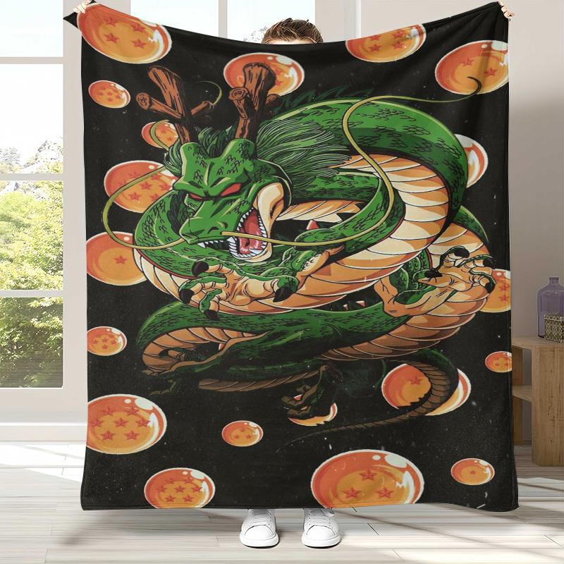 Anime D-Dragon Ball Game Cartoon Flannel Blanket,Ultra Soft Warm Plush Throw for Home Bedroom Bed Sofa Cover Office Camping