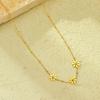 Charm 18k Gold Plated Stainless Steel Rhinestone Flower Necklace For Girls Stylish Waterproof Hypoallergenic Jewelry