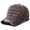 Washed old hat Alphabet embroidered baseball cap Men's and women's retro curved brim sunshade cap