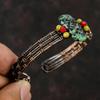 Ruby Zoisite Copper Cuff Bracelet Yellow & Red Coral Beads Bangle Copper Wire Wrapped Jewelry Adjustable Bracelet Gemstone Handmade Jewelry
