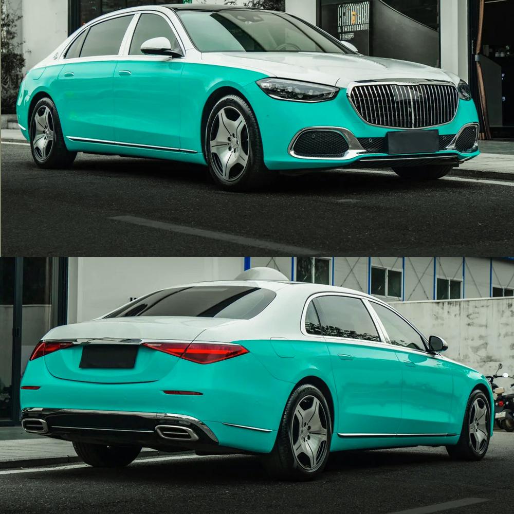 High Glossy Crystal Turquoise Car Wrap Film Sticker Auto Body Tuning Stickers Adhesive Vinyl for Motorcycle Car Cover Decals