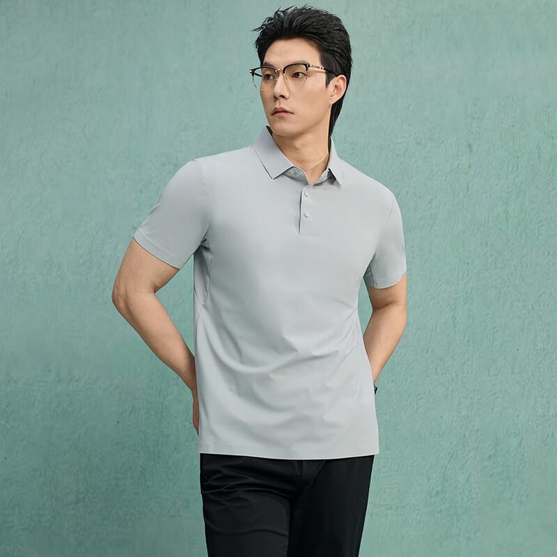 JOW Men's Business Ice Silk Short-Sleeve Polo Shirt