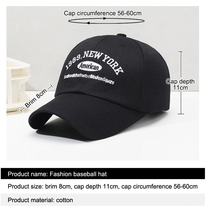 Korean Retro Baseball Hat Women'S Autumn Winter Versatile Ins Street Letter Embroidered Caps Summer Couple Men