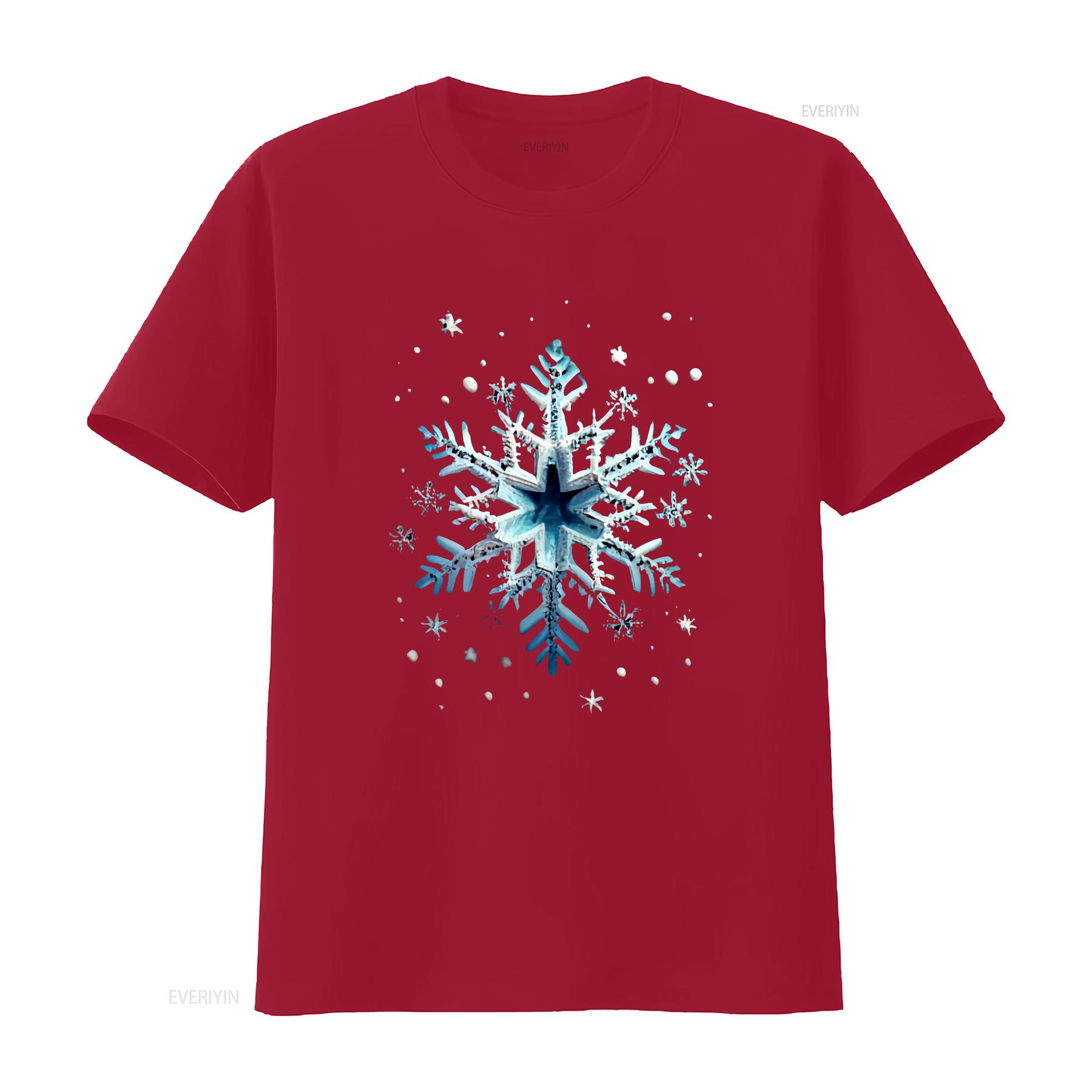 Snowflake T Shirt Holiday Festive Apparel vintage Washed graphic Breathable Top For Everyday Wear Stylish Comfortable Versatile S