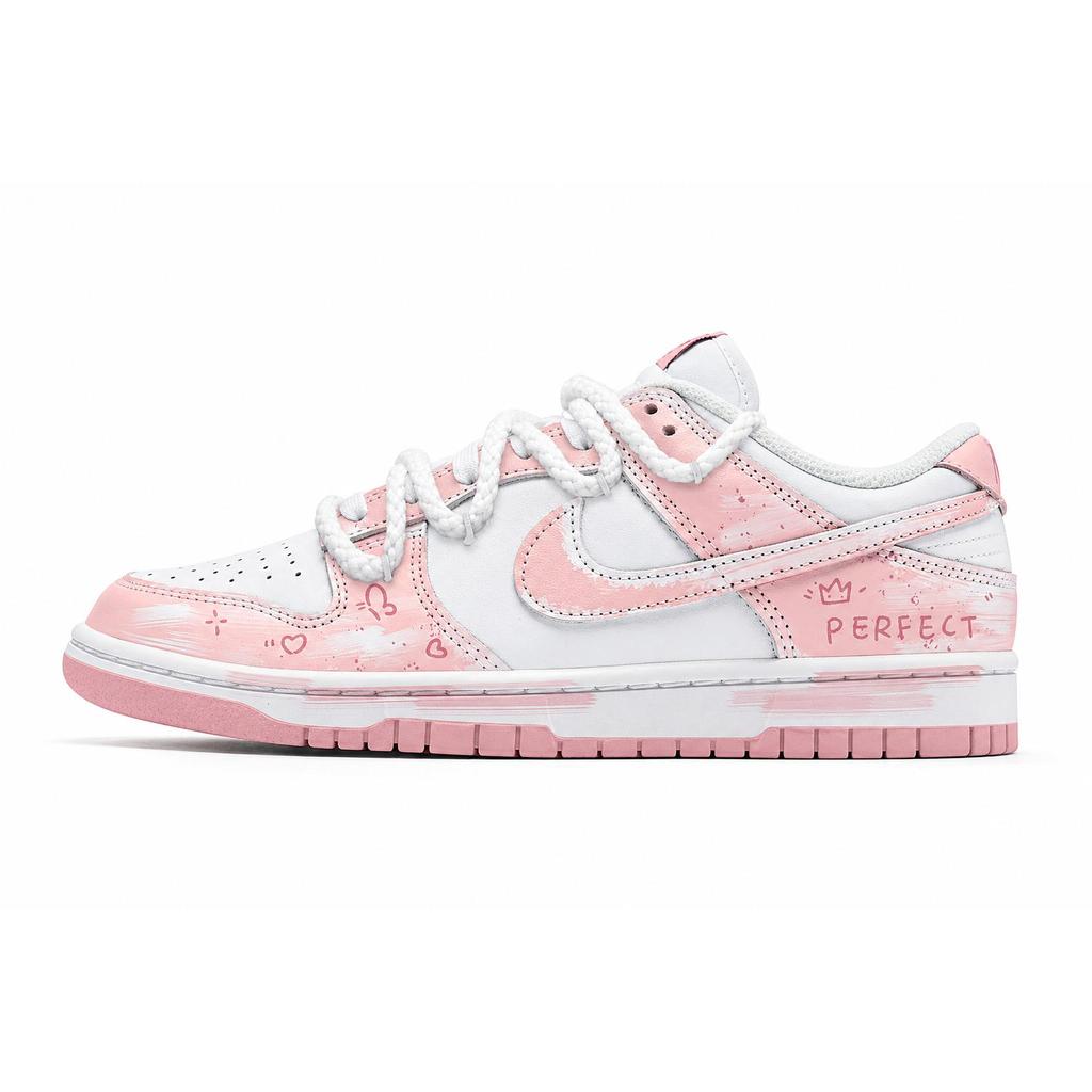 Nike Dunk Pink Journal Coverage Slip Resistant Abrasion Resistant Low Top Casual Skate Shoes Women's FB9109-125(team315)
