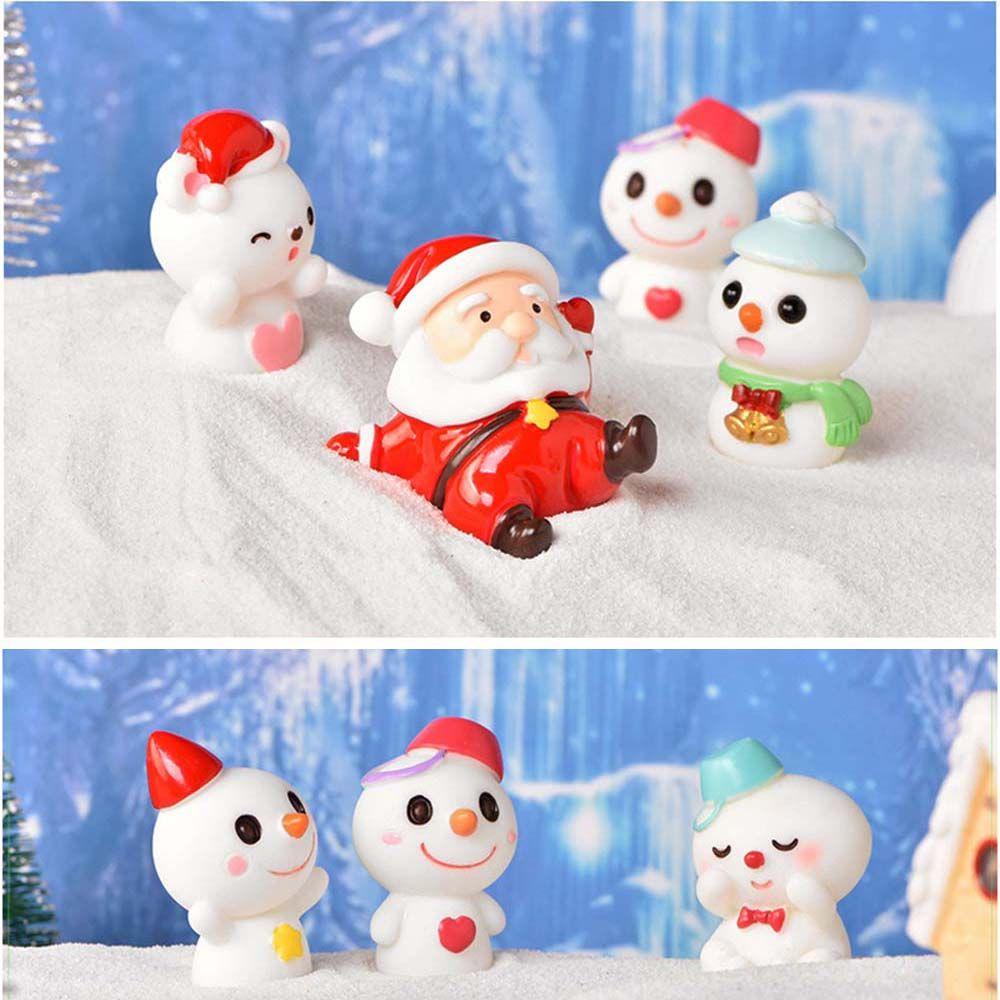 Dairy Sheep Home Decoration Little Statue DIY Santa Claus Figurines Christmas Tree Micro Landscape