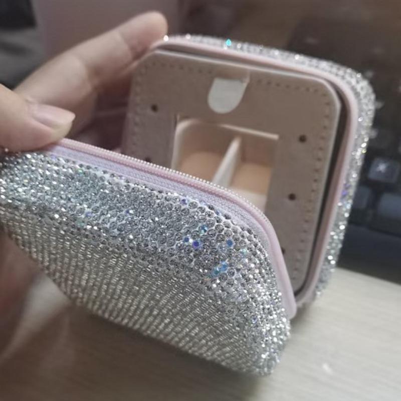 Rhinestone-embellished jewelry box set: luxury, high-end, creative, and multi-functional for bracelets, bangles, and rings