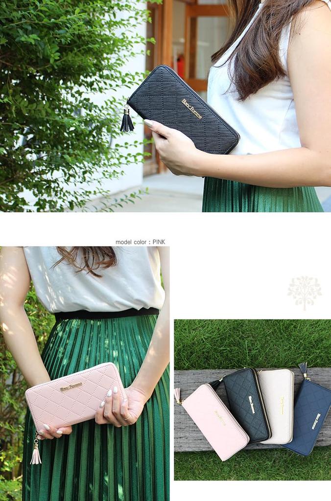 Blanc Pomme Damen-Langbörse mit Rundum-Reißverschluss, Weiß, bp-1011