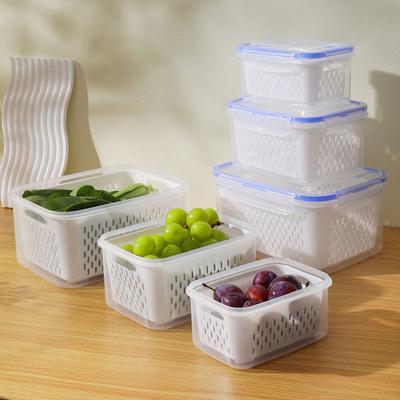 Food Storage Container for Refrigerator Fruit Storage Box with Removable Colander Fridge Organizer