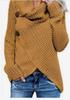 Casual Solid Knit Sweater Ladies V Neck Crew Neck Warm Daily Long Sleeve Blouse