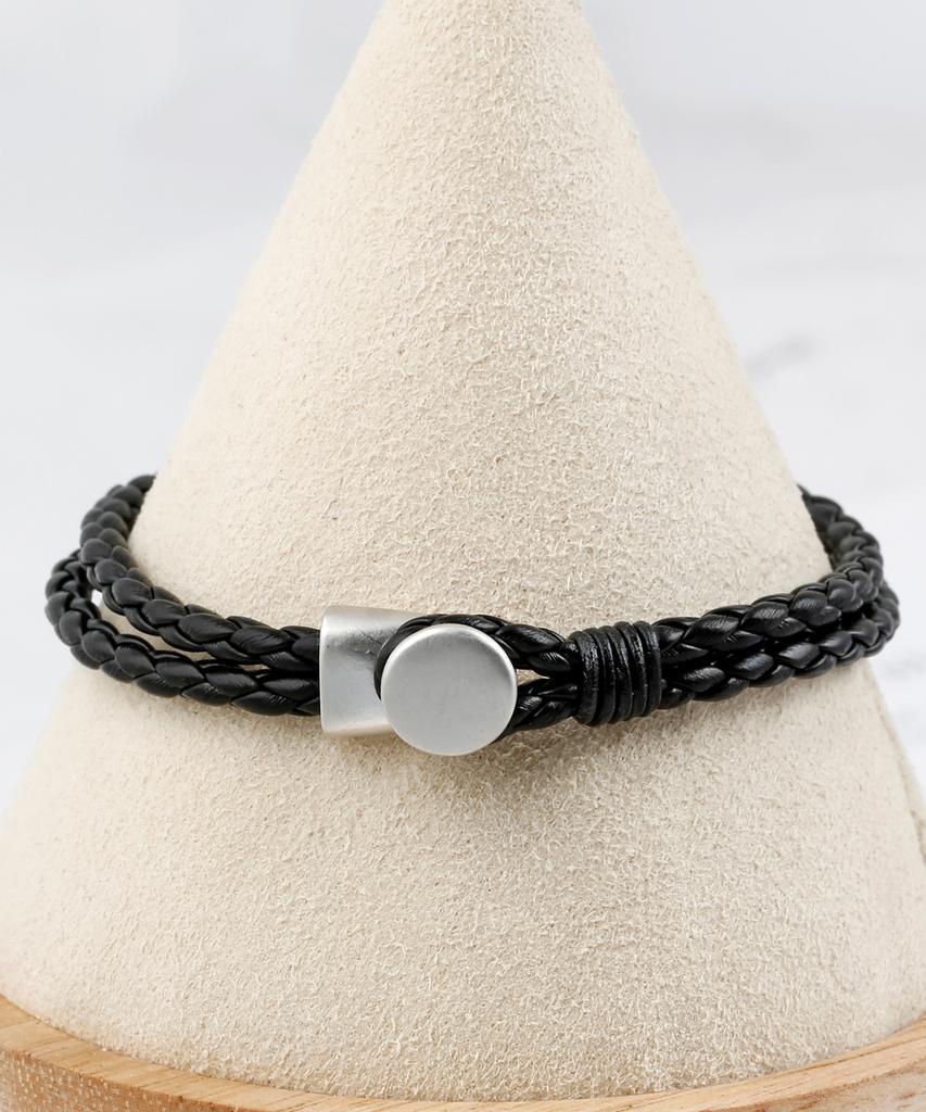 Shoveoff [Set] Svb-#198 Leather/Onyx Bracelet Set