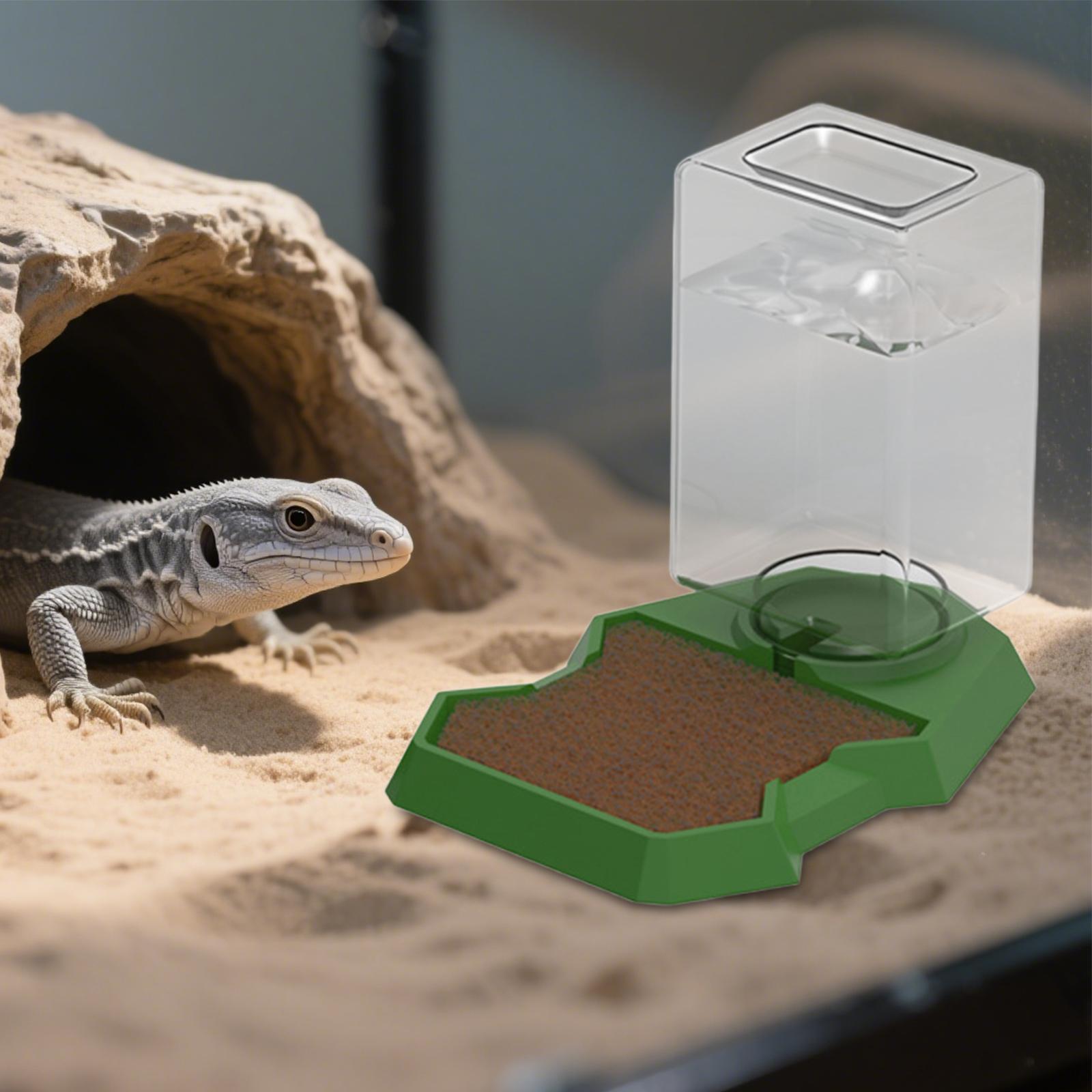 Reptile Water Dispenser Water Bottle for Bearded Dragon Terrarium Lizard коричневый