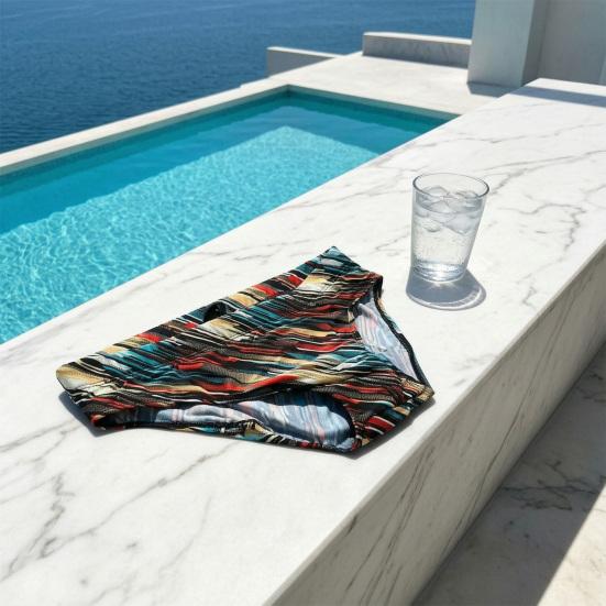Swimming Trunks Mid-rise Multi Drying Breathable Swimming Printing Design Quick Briefs Sun-Resistant Swimwear
