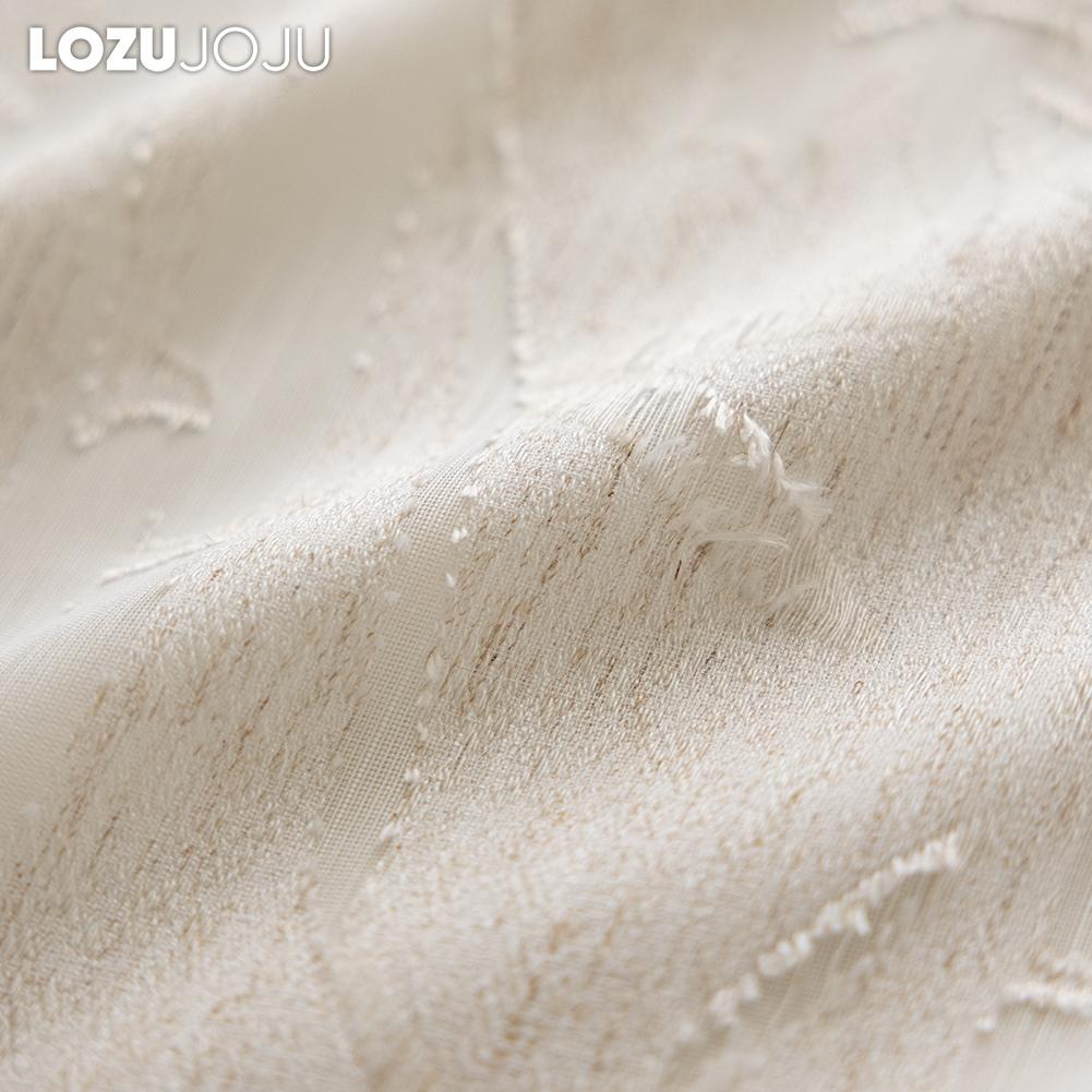1PC LOZUJOJU Elegant Bamboo Voile Drape Jacquard Translucent Sheer Curtain for Bedroom Living Room Home Decor