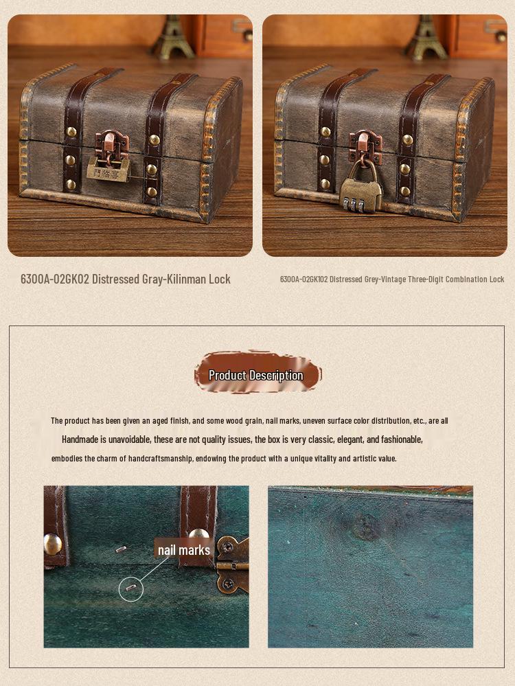 Handgefertigte Europäische Retro Holz Schmuck Geschenkbox