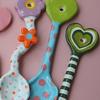 Deulkkot Ceramic Blue Green Heart Spoon