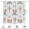 Rainbow Elephant Palm Tree Shower Curtain Home Decor Bathroom Accessory Waterproof Fabric Kids Bathtub Rug