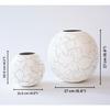 Metal Ball Vase for Home Decor|Round Flower Pot for Bedroom Living Room Office Wedding Birthday Anniversary Festival | Off-White