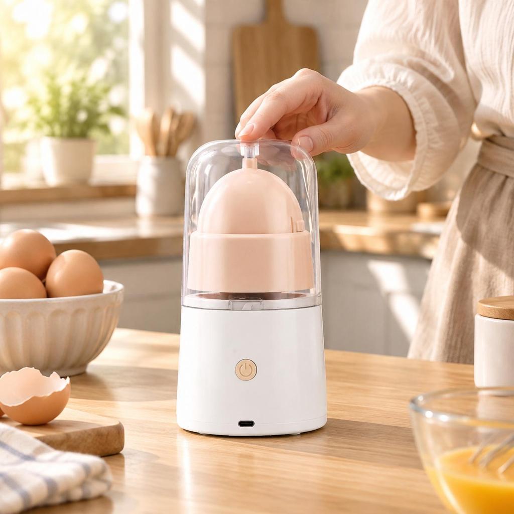 Handheld Egg Shaker with Guard Cover Easy to Operate Electric Automatic