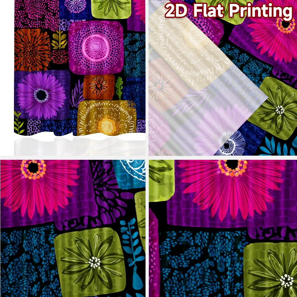 2pcs   2D FLAT PRINTING Curtains (Without Rod) Pattern Mosaic(2) Christmas Festival Creative Curtains Polyester Curtains