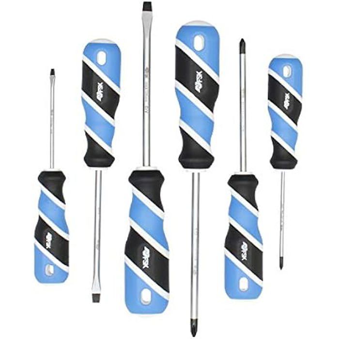 Lot de 6 tournevis - FERRESTOCK - FSKDES106 - Pointe durcie - Aimantée - Alliage d'acier au chrome-vanadium