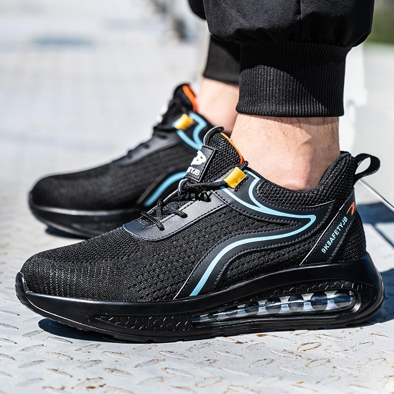 Breathable Steel Toe Safety Shoes for Men Work Puncture Proof Sport Sneakers Construction Security Boots