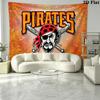 Pittsburgh Pirates Logo Wall Tapestry Aesthetic Wall Hanging Printed Fabric Blanket Decorative Tapestries for Bedroom Living Room Home Decor