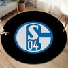 FC Schalke 04 Round Area Rug,Carpet Rug for Living Room Bedroom Sofa Playroom Decor,Non-slip Floor Mat