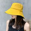 Double Sided Solid Color Flat Top Leisure Large Eave Fisherman Hat Lightweight Shading Foldable Detachable Windproof Rope