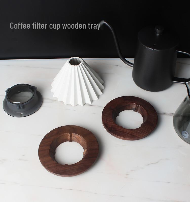 Solid Wood Coffee Filter Holder for V60/Origami - Cone & Cake Base, V01/V02 Compatible