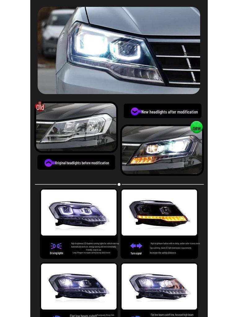 Volkswagen Jetta 17-19 LED Projector Headlights with DRL & Flowing Turn Signals.